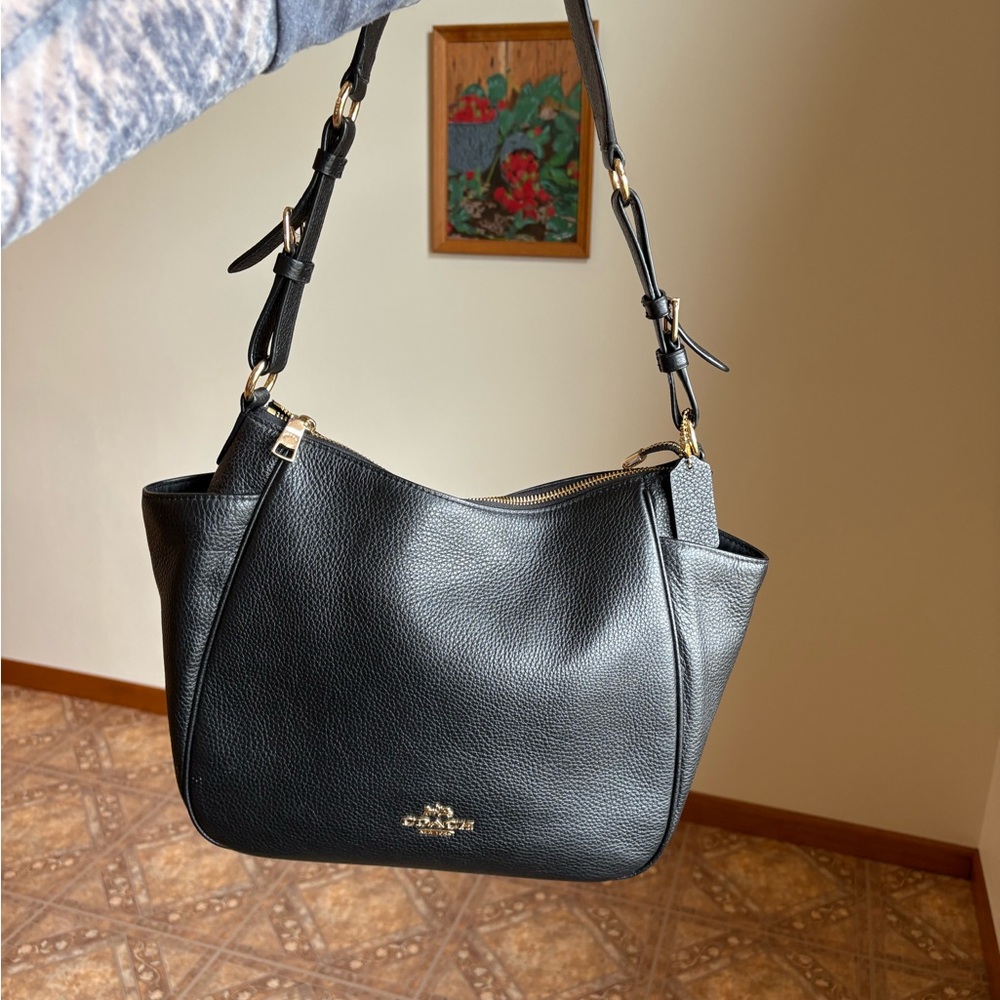 Coach Black Leather Shoulder Bag
